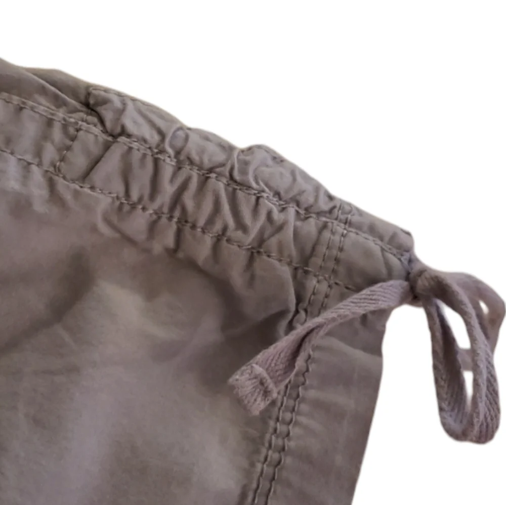 Avenue High Waist Elastic Waistband Drawstring Cinch Legs Gray Cropped Capris 16 - Picture 10 of 16